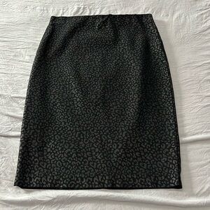 Joe B. Black Leopard Print Stretchy Bodycon Pencil Skirt